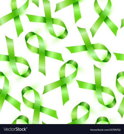 Lymphoma Cancer Green Ribbon Isolated On White Vector Image