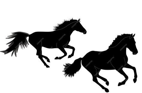 Premium Vector Running Horse Silhouette Set Logo Icon