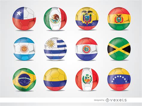 Live text commentaries and reports on selected matches online and on the bbc sport app. Copa America 2015 Team Flag Balls - Vector Download