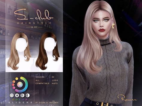 Romee Mi Long Curly Hairstyle By S Club The Sims Resource Sims 4 Hairs