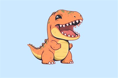 Kawaii Chibi Dinosaur PNG Graphic By DenizDigital Creative Fabrica