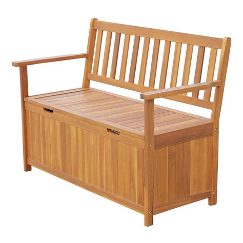 Outsunny 47 Wooden Outdoor Storage Bench With Removable Waterproof