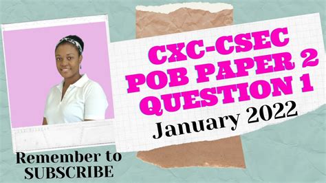 CXC CSEC Principles Of Business Paper Question January YouTube