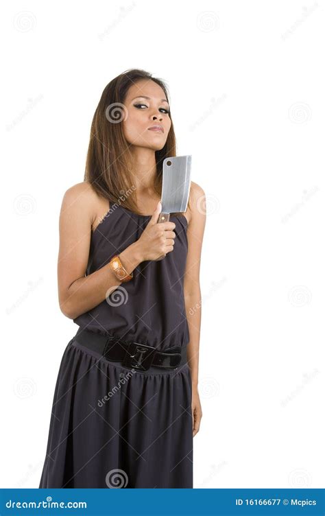 Beautiful Woman With Knife Royalty Free Stock Photography Image 16166677
