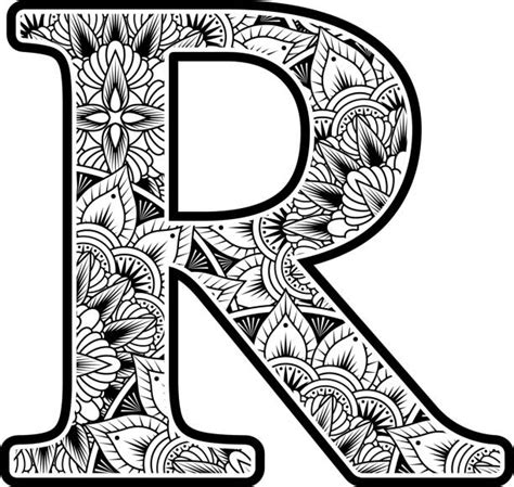 Silhouette Of A Letter R Tattoo Illustrations, Royalty-Free Vector