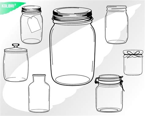 Mason Jar Svg Glass Jar Svg Canning Jar Clipart Jar Label Svg Empty Jar Svg Farmhouse Kitchen