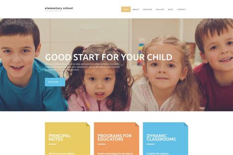 School Website Design Template For Elementary Schools Motocms