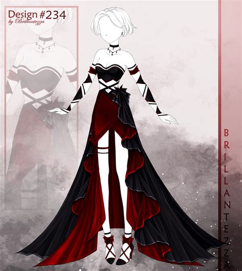 Close Design Adopt 234 By Brillantezza On Deviantart Anime Outfits Dress Design Sketches