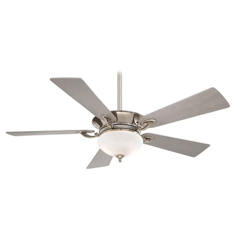 Get the best deals on nickel ceiling fans with light. 52-Inch Ceiling Fan with Light with White Glass in ...