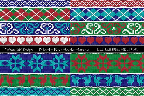 Nordic Knit Border Patterns 153480 Patterns Design Bundles