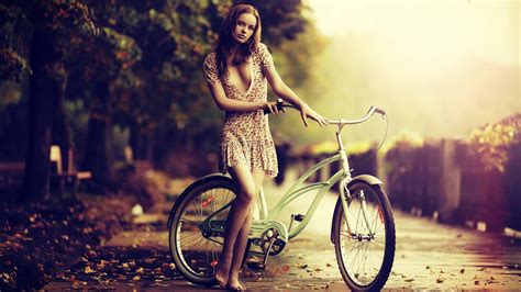 Girls Wallpaper With Bicycle Cool Hd Wallpapers