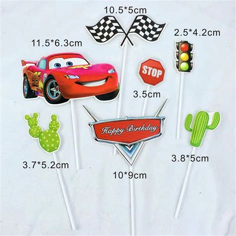 Set Disney Racing Mcqueen Lightning Cars Cake Decoration Cake Topper