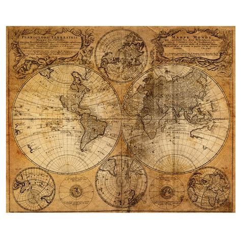 Mappemonde World Map Decal Wallsneedlove Map Canvas Print Retro