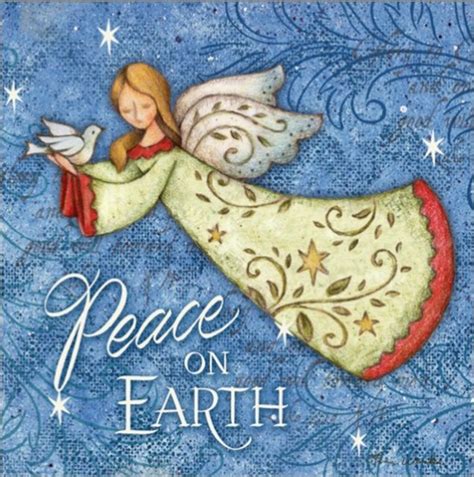 Peace On Earth Angel Christmas Cards Pack Of 10