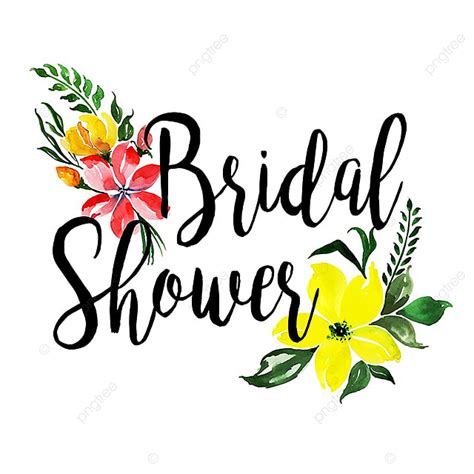 Beautiful Background Of The Word Bridal Shower With Watercolor Floral