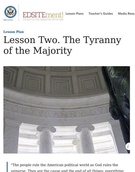The Tyranny Of The Majority Lesson Plan For 6th 12th Grade Lesson
