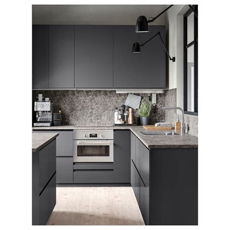 Ekbacken countertop, light gray concrete effect, laminate, 74x1 1/8. EKBACKEN Countertop - dark gray marble effect/laminate ...