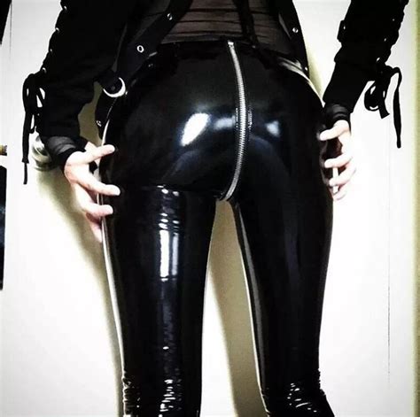 2021 Women Sexy Shiny Pu Leather Leggings With Back Zipper Push Up Faux Leather Pants Latex