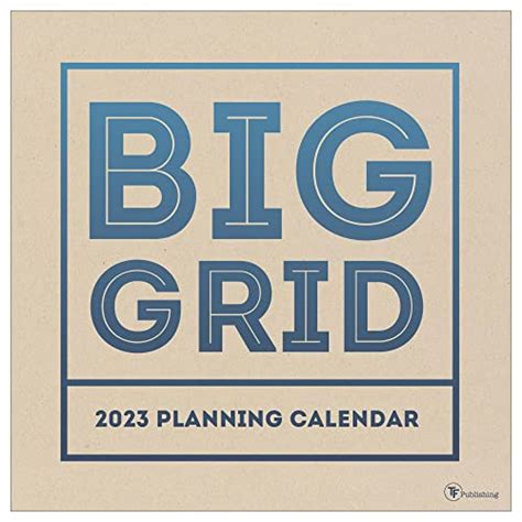 Tf Publishing Big Grid Kraft 2023 Wall Calendar 12 Month Premium
