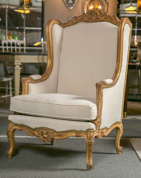 Pair Of French Louis Xv Style Wingback Bergere Chairs At 1stdibs