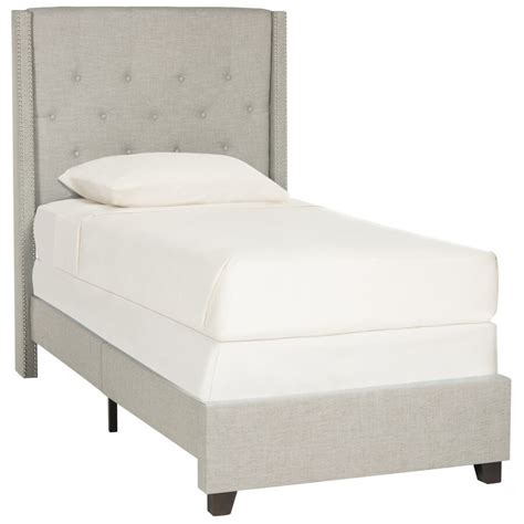 Safavieh Winslet Light Gray Twin Upholstered Bed At