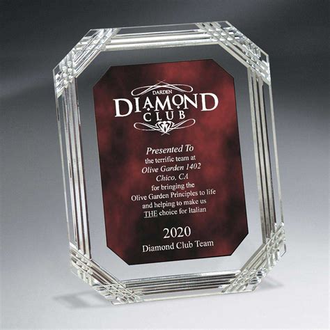 Diamond Carved Octagon Acrylic Award Plaque Unbeatable Look