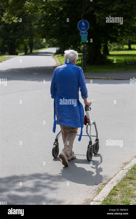 Old Lady Walker Hi Res Stock Photography And Images Alamy