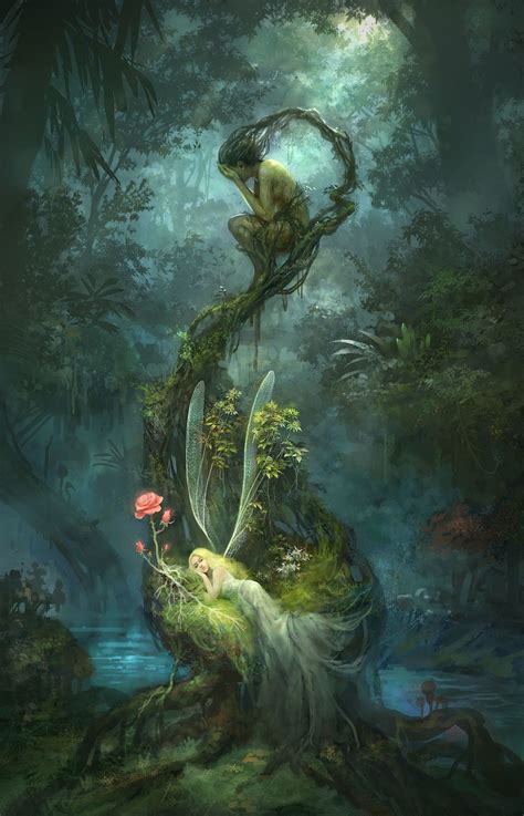 Megarah Moon ““fairy Of The Forest” By Bohyeon Min ” Fairytale Art Fantasy Artwork Fairy