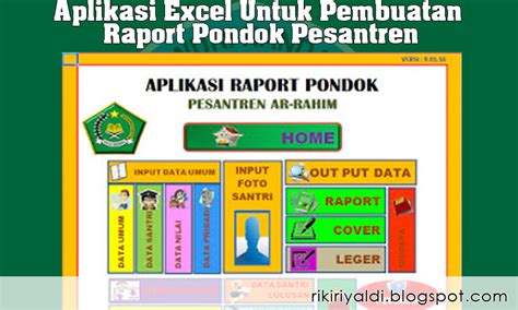 Aplikasi Raport Pondok Pesantren Dalam Bentuk Microsoft Excel - Belajar