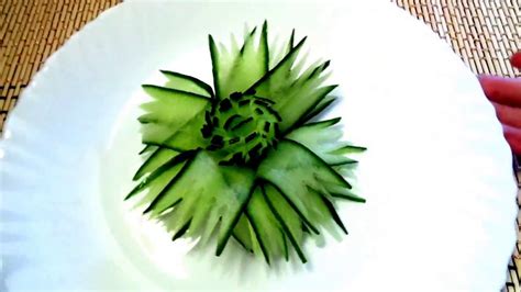 How To Make Cucumber Flower Vegetables Carving And How To Cut Cucumber