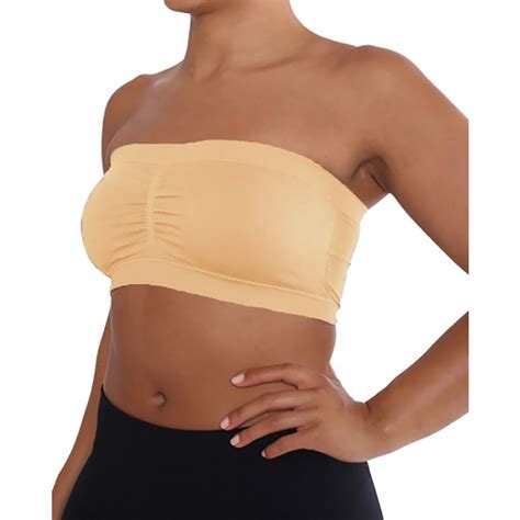 Womens Plus Size 2x4x Strapless Padded Bra Bandeau Tube Top Removable