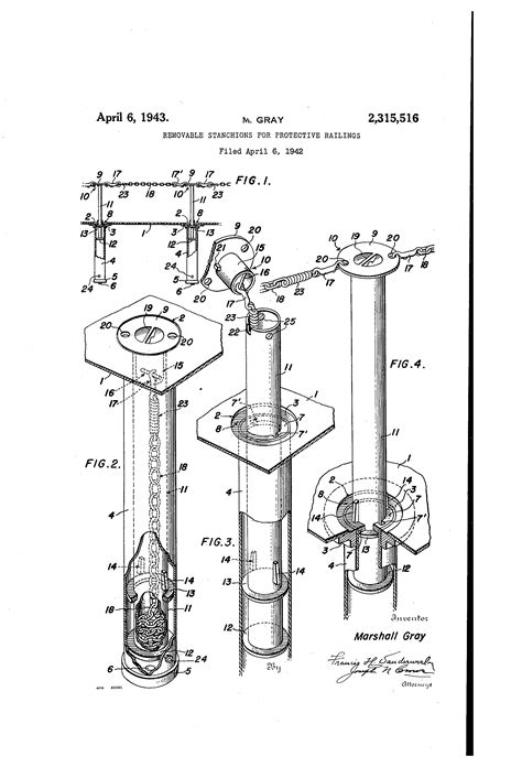 Here's how to do it. Patent US2315516 - Removable stanchion for protective ...