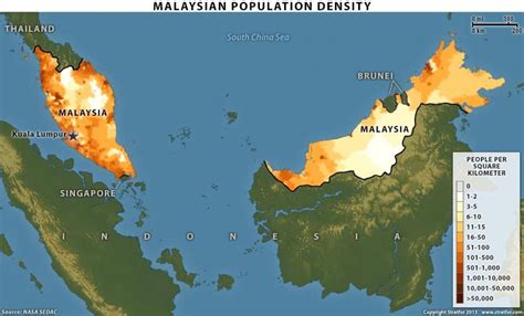Malaysia Population Density Map