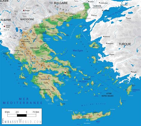 Grecia Harta Fizica Harta Pe Regiuni