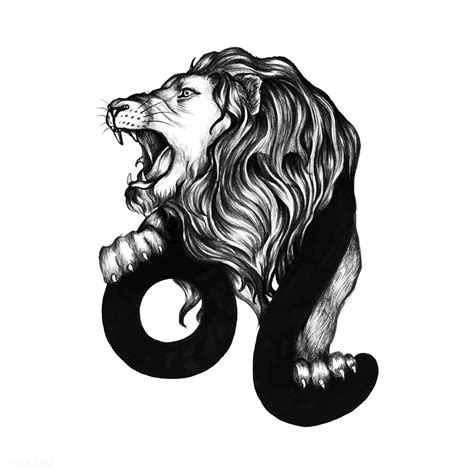 Hand Drawn Horoscope Symbol Of Leo Illustration Free Image By Leo Tattoo