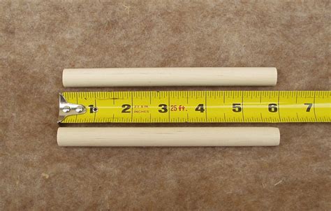 6 Inch Long Wooden Dowel Sticks At Half Inch Diameter Made Of Birch