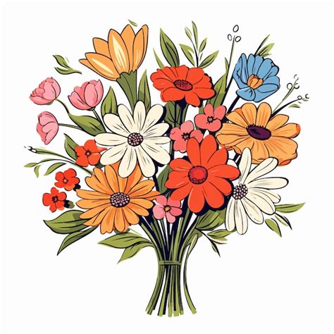 Premium Vector Spring Flowers Bouquets Flat Vector Illustration