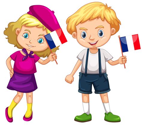 Boy And Girl Holding Flag Of France 605309 Vector Art At Vecteezy