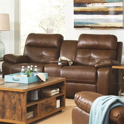 Shop Contemporary Style Tufted Faux Leather Reclining Loveseat With