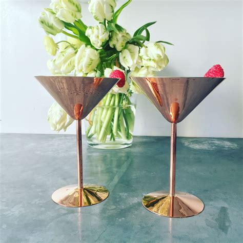Solid copper martini glasses,beautifully hammered copper martini glass. Copper Martini Glasses by #MarkandGraham | Martini ...