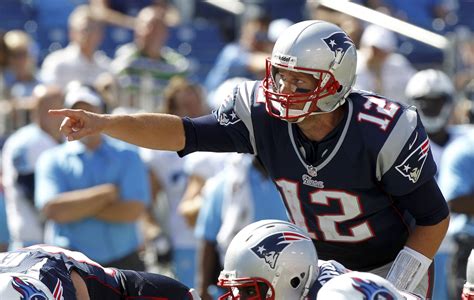 New England Patriots Quarterback Tom Brady Calls A Play During The