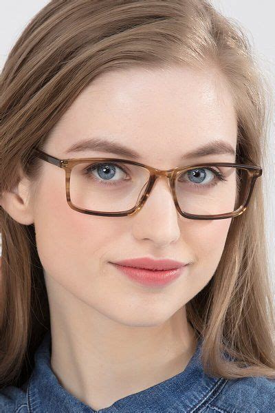 Crane Rectangle Brown Striped Frame Eyeglasses Best Eyeglass Frames