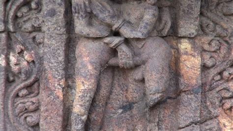 Beautiful Historical Ancient Erotic Sculptures On Konark Sun Temple Wall Odisha India Stock