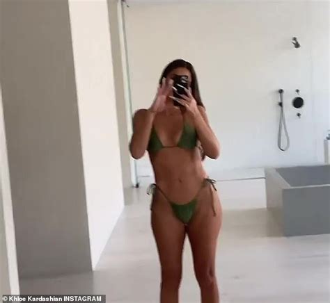 Khloe Kardashian Shows Off Flawless Bikini Body In A Green Two Piece For Good American Daily