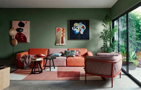 Stylish Mid Century Style Green Living Room Interior Design Ideas