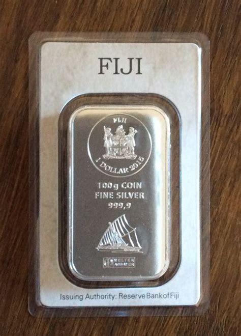 100 Gram Silver Ingotcoin 99991000 Fiji Argor Heraeus Sa