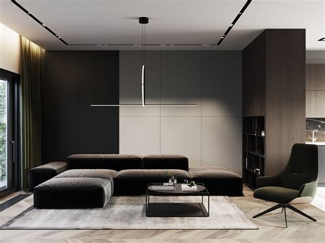 Dark Interior In Modern Style Minimalism Interior Interior Design