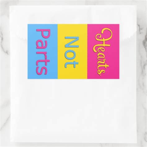 Hearts Not Parts Pansexual Pride Sticker Zazzle