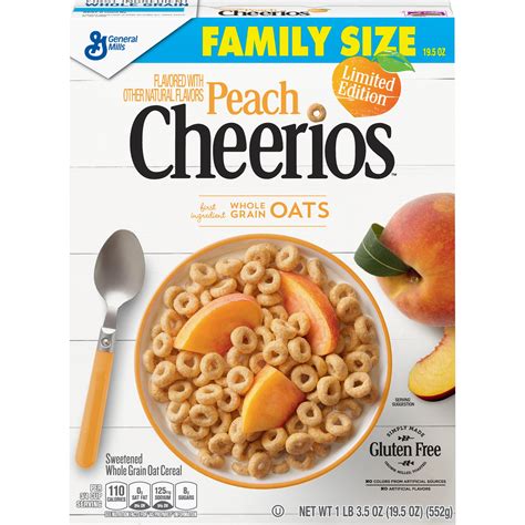 Peach Cheerios Cereal, Breakfast cereal 19.5oz - Walmart.com - Walmart.com