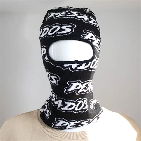 Designer Custom Ski Mask Outdoor Black Face Jacquard Logo Fabric One